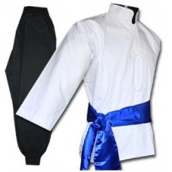 Tenue Kung Fu - Veste Blanche - Pantalon NOIR